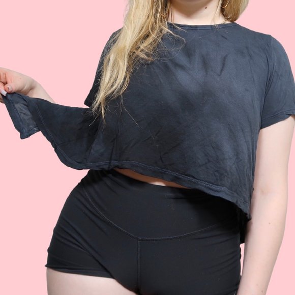 ARITZIA REWORKED TIE-DYE SLIT CROP TOP - Picture 1 of 4